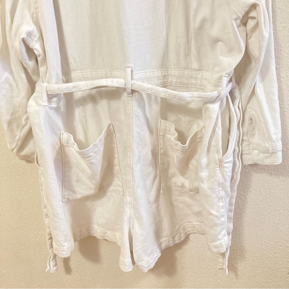 Good American Women’s Romper White Collared Size 7 - Picture 11 of 16